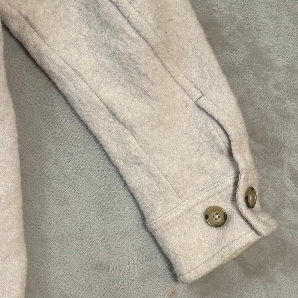Aritzia Babaton Womens Pelli Shacket XS Ivory Merino Wool Jacket Minimalist - Picture 5 of 8